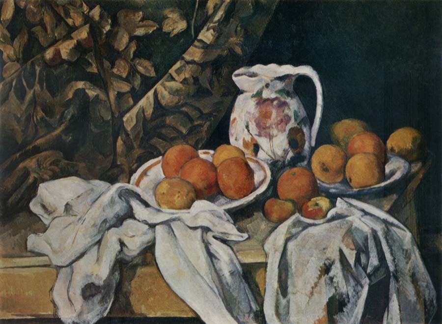 Paul Cezanne Still life with curtain